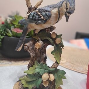 Andrea By Sadek Blue and Green Bird Figurine